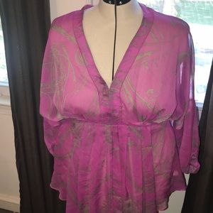 Lane Bryant Flowy pink blouse